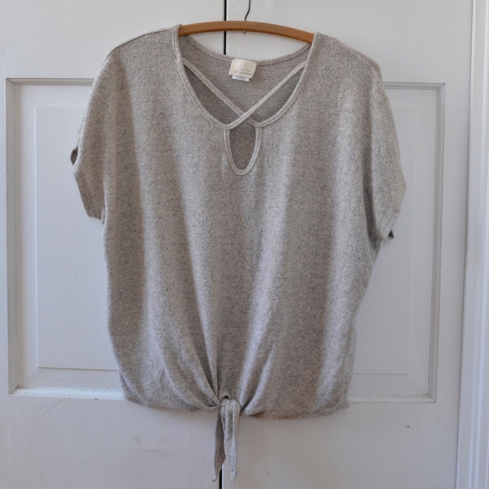 Soft Criss Cross Front Tie Top